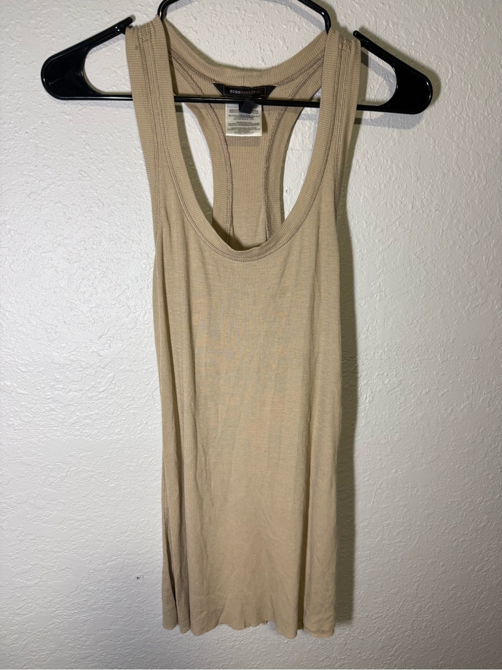 BCBGMaxAzria Nude Ribbed Racerback Tank